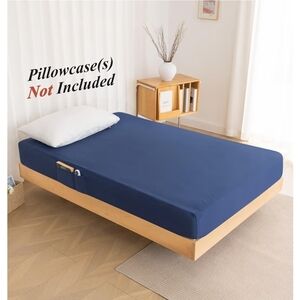 Navy Blue Twin XL Fitted Sheet With Pocket